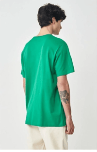 Erkek Düz Penye Tişört Bisiklet Yaka Kısa Kol Regular Fit T-Shirt - Yeşil