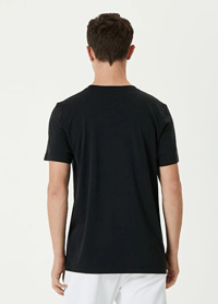 ERKEK Düz Tişört Bisiklet Yaka Regular Fit Yazlık Kısa kol T-Shirt - Siyah