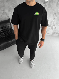 Erkek Kısa Kol Tişört Bisiklet Yaka RİCK AND MORTY Baskılı T-Shirt - Siyah