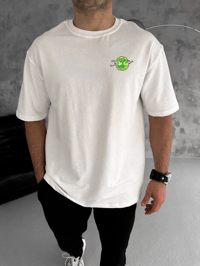 Erkek Kısa Kol Tişört Bisiklet Yaka RİCK AND MORTY Baskılı T-Shirt - Beyaz