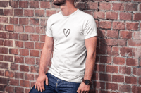 Erkek Kısa Kol Yazlık Tişört Bisiklet Yaka Baskılı Oversize T-Shirt - Beyaz