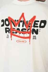 Erkek Kısa Kol Yazlık Tişört Bisiklet Yaka Baskılı Oversize T-Shirt - Beyaz