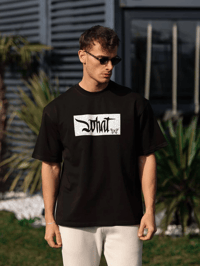 Erkek Kısa Kol Yazlık Tişört Bisiklet Yaka Baskılı Oversize T-Shirt - Siyah