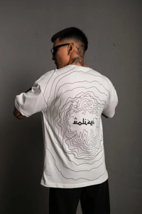 Erkek Kısa Kol Yazlık Tişört Bisiklet Yaka Baskılı Oversize T-Shirt - Beyaz
