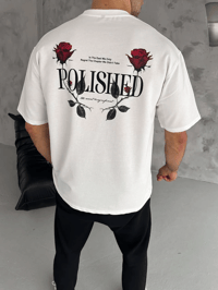 Erkek Kısa Kol Yazlık Tişört Bisiklet Yaka Baskılı Oversize T-Shirt - Beyaz