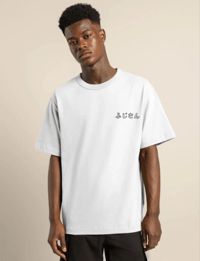 Erkek Kısa Kol Yazlık Tişört Bisiklet Yaka Baskılı Oversize T-Shirt - Beyaz
