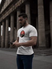 Erkek Kısa Kol Yazlık Tişört Bisiklet Yaka Baskılı Oversize T-Shirt - Beyaz