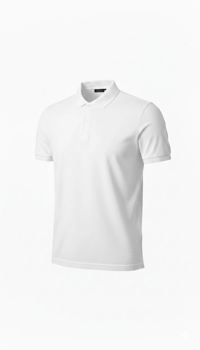 Erkek Polo Yaka Düğmeli Pike Kumaş Tişört Regular Fit Kısa Kol T-Shirt - Beyaz