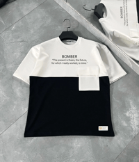 ERKEK Tişört Torba Cepli Parçalı Kısa Kol T-Shirt - iyah