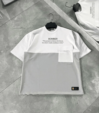 ERKEK Tişört Torba Cepli Parçalı Kısa Kol T-Shirt - Gri