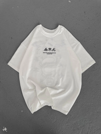 Kadın Baskılı Kısa kol Oversize T-Shirt - Beyaz