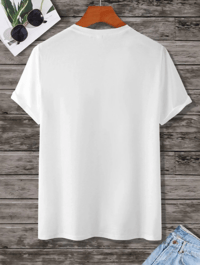 Kadın Baskılı Oversize  kısa kol T-Shirt - Beyaz