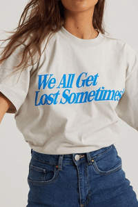 Kadın Baskılı Oversize kısa kol T-Shirt - Beyaz