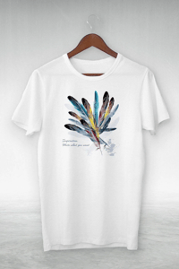 Kadın Baskılı T-Shirt Kısa Kol Bisiklet Yaka Oversize Rahat Kalıp Tişört - Beyaz