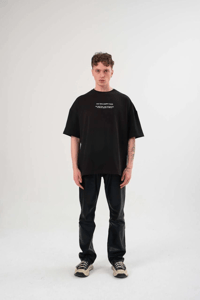 Kadın Baskılı T-Shirt Kısa Kol Bisiklet Yaka Oversize Rahat Kalıp Günlük Tişört   - Siyah