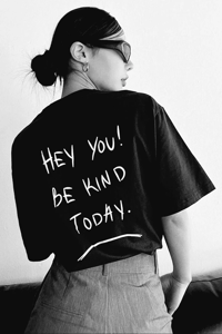 Kadın Baskılı T-Shirt Kısa Kol Bisiklet Yaka Oversize Rahat Kalıp Tişört T-Shirt - Siyah