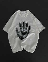 Kadın Baskılı T-Shirt Kısa Kol Bisiklet Yaka Regular Fit Rahat Kalıp Günlük Tişört - Beyaz