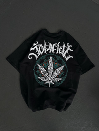 Kadın Baskılı T-Shirt Kısa Kol Bisiklet Yaka Oversize Rahat Kalıp Günlük Tişört   - Siyah