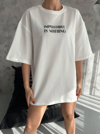 kadın Bisiklet Yaka Baskılı Oversize  Kısa kol T-Shirt - Beyaz