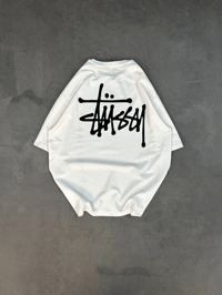 kadın Bisiklet Yaka Baskılı Oversize  Kısa kol T-Shirt - Beyaz