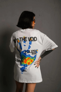 kadın Bisiklet Yaka Baskılı Oversize Kısa kol T-Shirt - Beyaz