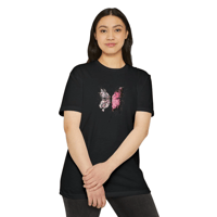 Kadın Bisiklet Yaka Baskılı T-Shirt - Siyah