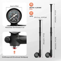 Rockbros 300 PSI Yüksek Basınçlı Havalı Maşa & Süspansiyon Pompası