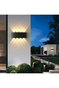 15 W İki Yönlü Led Duvar Aplik - Gün Işığı (3000K)  - Siyah - IP44 - CT-8013G