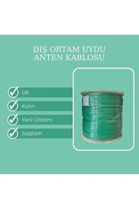 25 Metre Yeşil RG6 - U6 TV KABLOSU