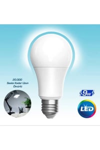 9W Led Ampul E-27 Duylu BEYAZ 6500K