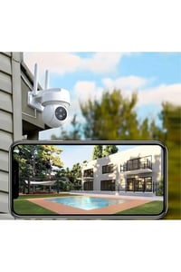 CT-4051 Akıllı Dış Mekan 360° WiFi Güvenlik Kamerası 3MP Full HD Gece Görüşlü Ses ve Hareket Al