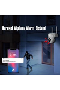 CT-4051 Akıllı Dış Mekan 360° WiFi Güvenlik Kamerası 3MP Full HD Gece Görüşlü Ses ve Hareket Al