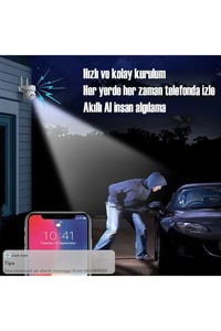 CT-4051 Akıllı Dış Mekan 360° WiFi Güvenlik Kamerası 3MP Full HD Gece Görüşlü Ses ve Hareket Al