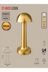 Ct-8429 Lizbon Antik Şarjlı Masa Lambası