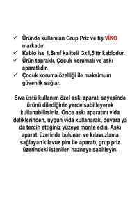 Kablo 15 Metre+3'lü Priz