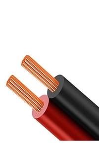 Kablo 2 X 0,75 Mm Bitişik Yassı Kordon Hoparlör Kablosu Siyah 10metre