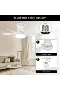 Lodos Fan LED 62W Kumandalı Işıklı Vantilatör Tavana Monteli CT-1154