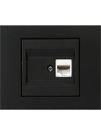 Ovivo Grano Siyah Data Prizi (RJ45-CAT6 Jaklı)+Çerçeve