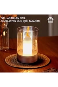ŞARJLI MUM DEKOR MASA LAMBASU CT-8432