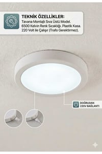 VİP AYDINLATMA / 20 WATT YUVARLAK PLASTİK KASA SPOT 6500K