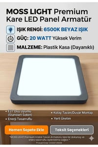 VİP AYDINLATMA / 20W SİYAH KASA KARE SPOT