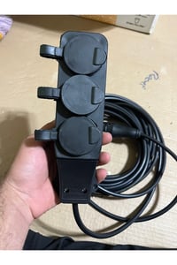 VİP AYDINLATMA / 30 Metre 3x2.5 Siyah Kablo 3 Lü Priz Monofaze Seyyar Uzatma Kablosu