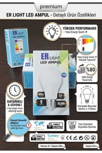VİP AYDINLATMA / 9W ER AMPUL 3'LÜ SET