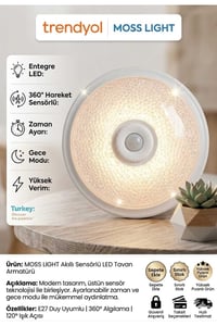 VİP AYDINLATMA / SENSÖRLÜ TAVAN ARMATÜRÜ E27 PLASTİK KASA