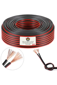 YILTECH Siyah Kordon 2x0.75mm 100 Metre Garantili Yüksek Kalite Cca Kablo Hoparlör Kablo Zayıf Akım