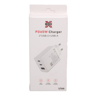 BigX 65W PD 2 USB-C + USB-A Beyaz Hızlı Şarj Adaptörü