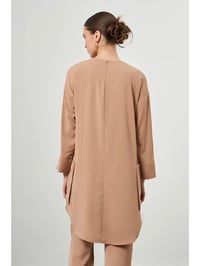 Mizalle Oversize Kol Detaylı Kadın Tunik Camel