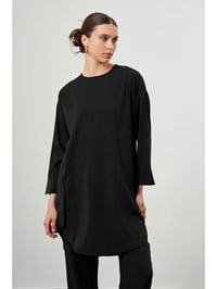Mizalle Oversize Kol Detaylı Kadın Tunik Siyah
