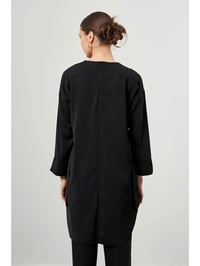 Mizalle Oversize Kol Detaylı Kadın Tunik Siyah