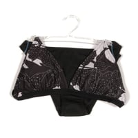 Ruko Floral Desenli Bikini Takımı Siyah-Beyaz
